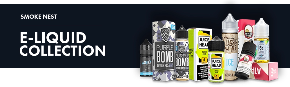 Assortment of premium e-liquids from top brands, featuring a variety of flavors in both freebase and salt-based nicotine options, displayed for a satisfying vaping experience.