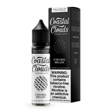 Coastal Clouds Caramel Brulee 60mL e-liquid bottle featuring a blend of sweet caramel and creamy custard.