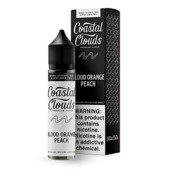 Coastal Clouds Blood Orange Peach 60ml e-liquid bottle featuring a blend of tangy blood orange and sweet peach.