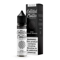 Coastal Clouds Iced Melon Berries 60mL bottle with a blend of watermelon, strawberries, cantaloupe, honeydew, and menthol.