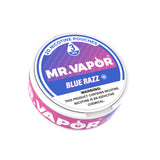 Mr. Vapor Nicotine Pouches - Blue Razz flavor, 20 pouches per can. Smokeless, tobacco-free, and packed with vibrant blue raspberry taste.