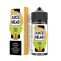 Juice Head Peach Pear 100ml e-liquid, capturing the harmony of peaches and pears in every drop.