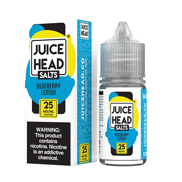 Blueberry Lemon 30mL e-liquid by Juice Head Salts - A zesty blueberry lemon blend for a refreshing nicotine salt experience.