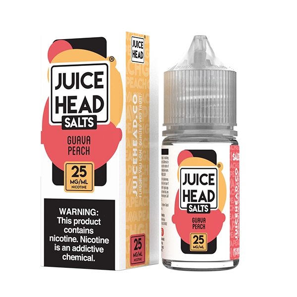 Discover Juice Head’s Guava Peach, a nicotine salts adventure in a 30mL e-liquid bottle, exclusively at Smoke Nest.