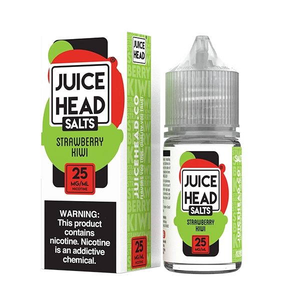 Juice Head Salts Strawberry Kiwi 30ml bottle - a vibrant blend of sweet strawberries and tangy kiwi flavors.