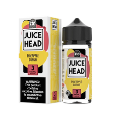 Juice Head Pineapple Guava e-liquid, a tropical blend of pineapple and guava flavors.