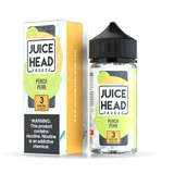 Juice Head Freeze Peach Pear e-liquid, a blend of peach and pear with a menthol chill in a 100ml bottle.