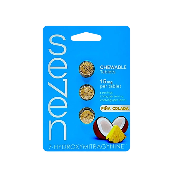 Se7en Kratom 7-Hydroxy 15mg Tablets (3ct) – Pina Colada flavor. Tropical kratom tablets with 15mg of 7-hydroxymitragynine for a flavorful, effective relief experience.