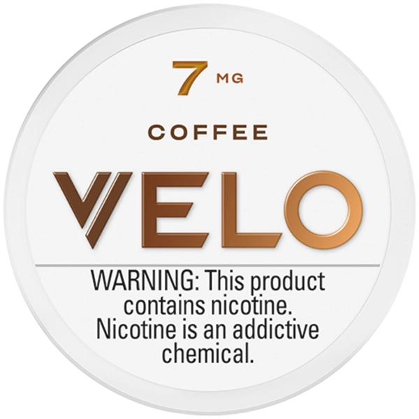 Velo Nicotine Pouches - Coffee, 4mg and 7mg, 20 pouches per can