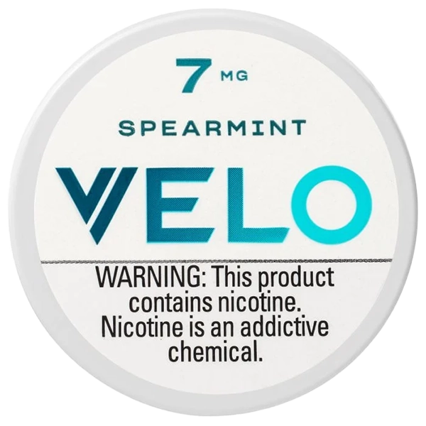 Velo Nicotine Pouches - Spearmint, 4mg and 7mg, 20 pouches per can