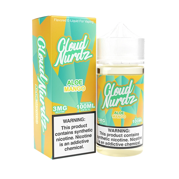 Bottle of Cloud Nurdz - Aloe Mango 100mL E-Liquid with aloe and mangoes