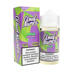 Bottle of Cloud Nurdz - Apple Grape 100mL E-Liquid with apples and grapes