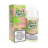 Bottle of Cloud Nurdz - Apple Watermelon 100mL E-Liquid with apples and watermelons