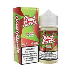 Bottle of Cloud Nurdz - Cherry Apple 100mL E-Liquid with cherries and apples