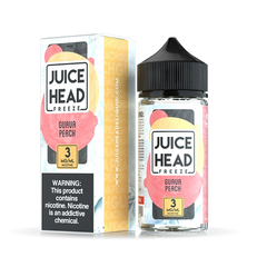 Juice Head Freeze Guava Peach e-liquid, a tropical and sweet menthol flavor fusion.