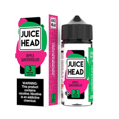 Juice Head Apple Watermelon e-liquid, a refreshing mix of apple and watermelon in a 100ml bottle.