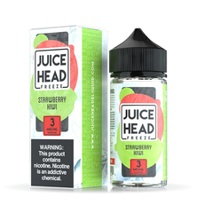 Juice Head Freeze Strawberry Kiwi e-liquid, a refreshing mix of strawberry and kiwi with a menthol twist.