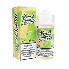 Bottle of Cloud Nurdz - Melon Kiwi 100mL E-Liquid with melons and kiwis