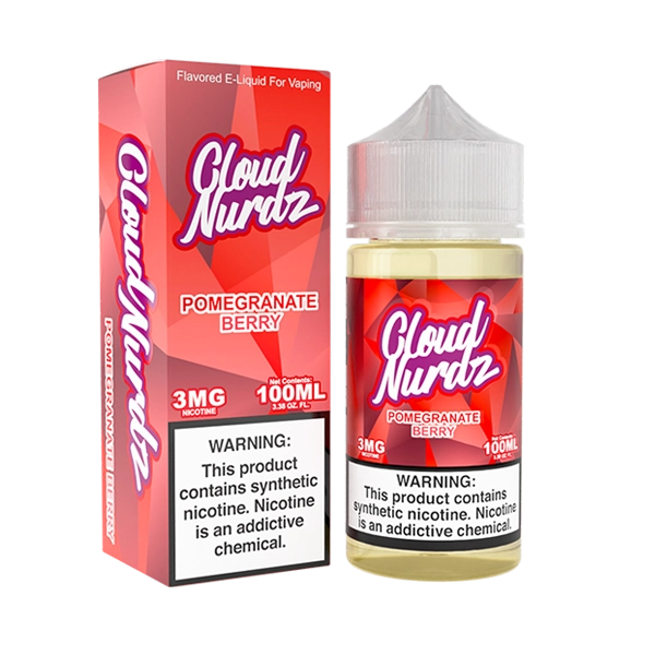 Bottle of Cloud Nurdz - Pomegranate Berry 100mL E-Liquid with pomegranates and berries