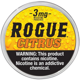 Rogue Nicotine Pouches - Citrus flavor in a sleek, discreet container.