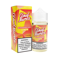 Bottle of Cloud Nurdz - Strawberry Lemon 100mL E-Liquid with strawberries and lemons