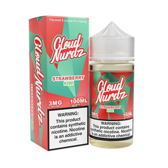 Bottle of Cloud Nurdz - Strawberry Kiwi 100mL E-Liquid with strawberries and kiwis