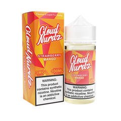 Bottle of Cloud Nurdz - Strawberry Mango 100mL E-Liquid with strawberries and mangoes