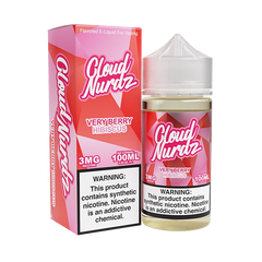 Bottle of Cloud Nurdz - Very Berry Hibiscus 100mL E-Liquid with berries and hibiscus flowers