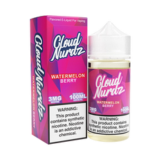 Cloud Nurdz Watermelon Berry 100mL E-Liquid - Premium e-juice with a blend of sweet watermelon and tangy berries, available at Smoke Nest.